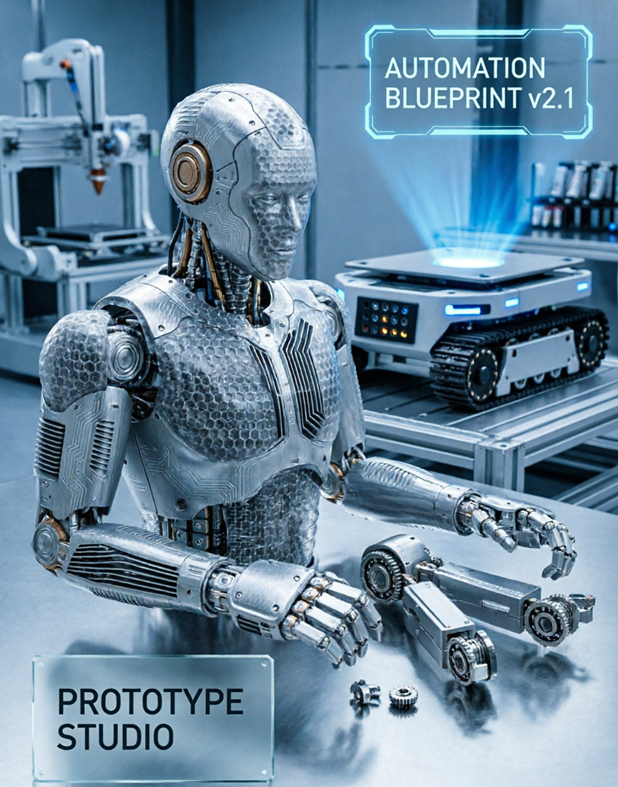 Robot Components and Automated Equipment Prototypes: Enclosures, Robotic Arms, AGV Casings